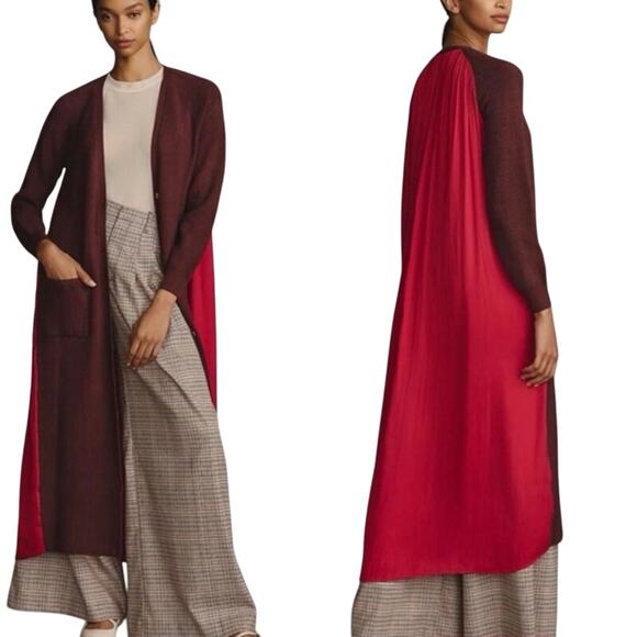 Anthropologie Long Twofer Cardigan Sweater Size L New with Tag MSRP $168 SOO - Picture 1 of 6